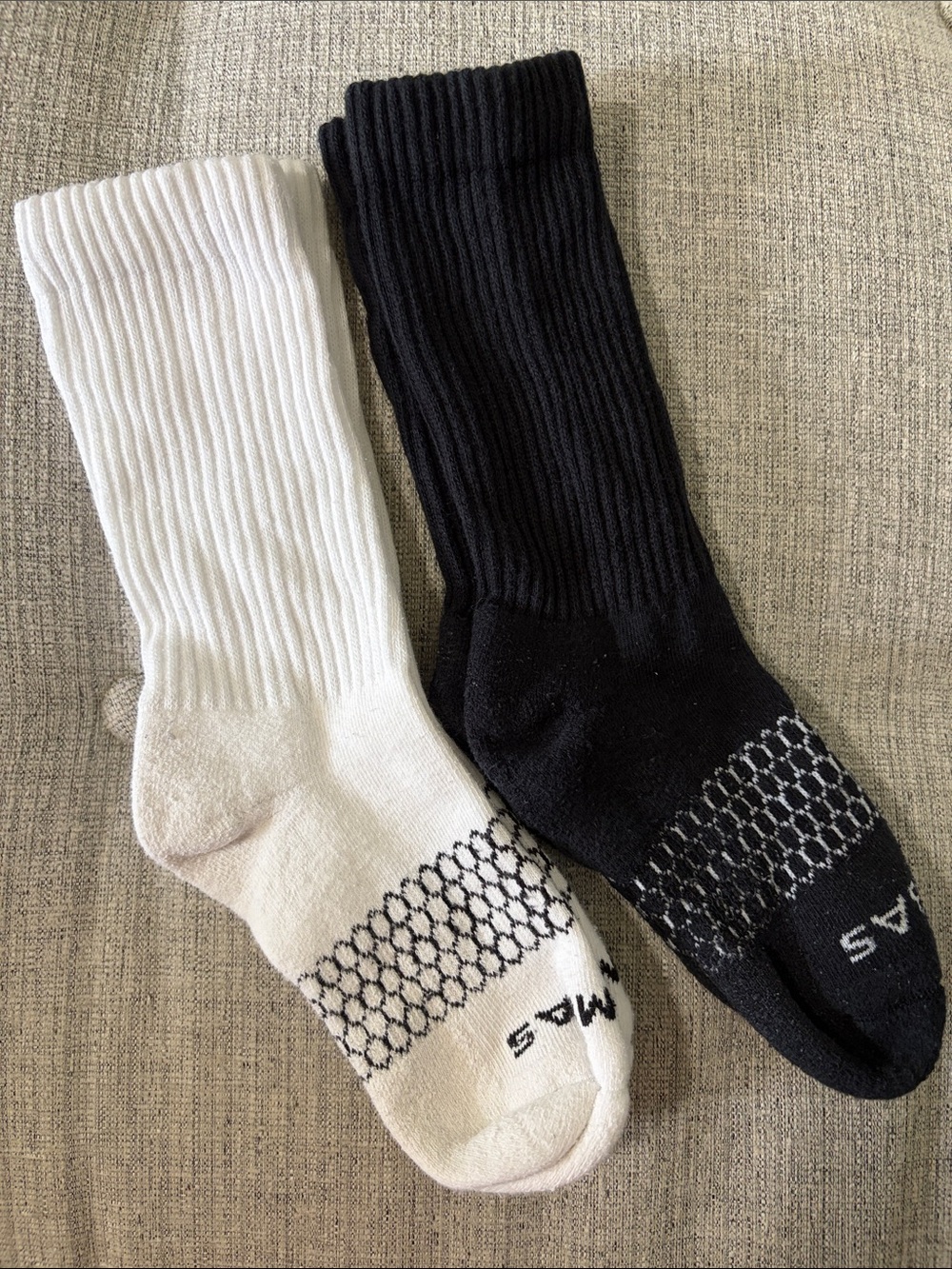 Two pair women’s Small Bombas Calf 6” Crew Socks